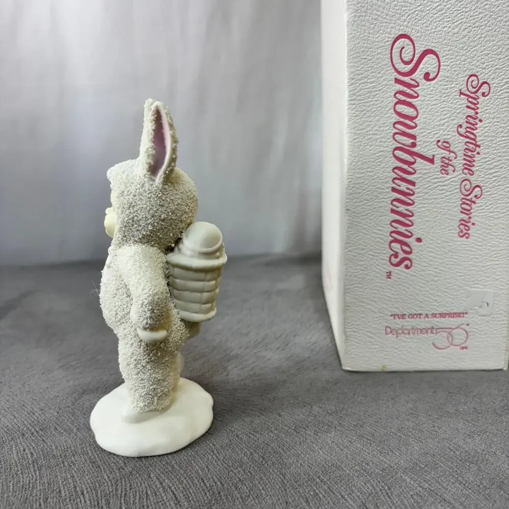 Dept. 56 Snowbunnies I've Got A Surprise For You Bunny W/ Egg Hidden Behind Back